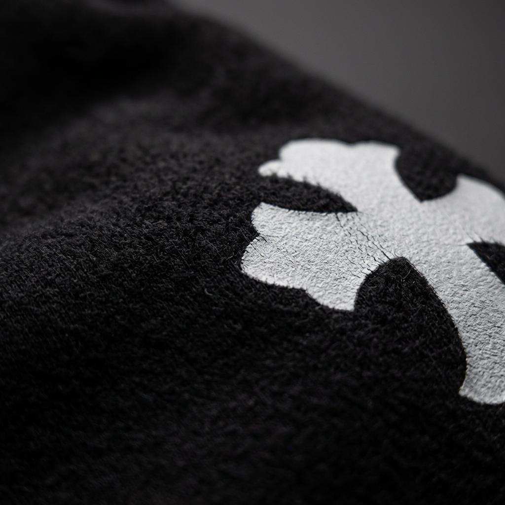 Black — fabric up close