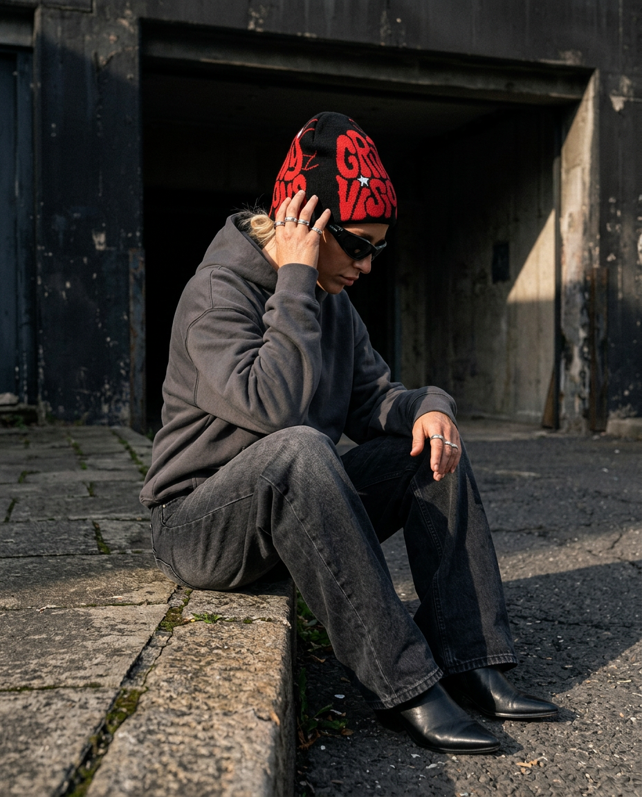 Black / Red — female editorial