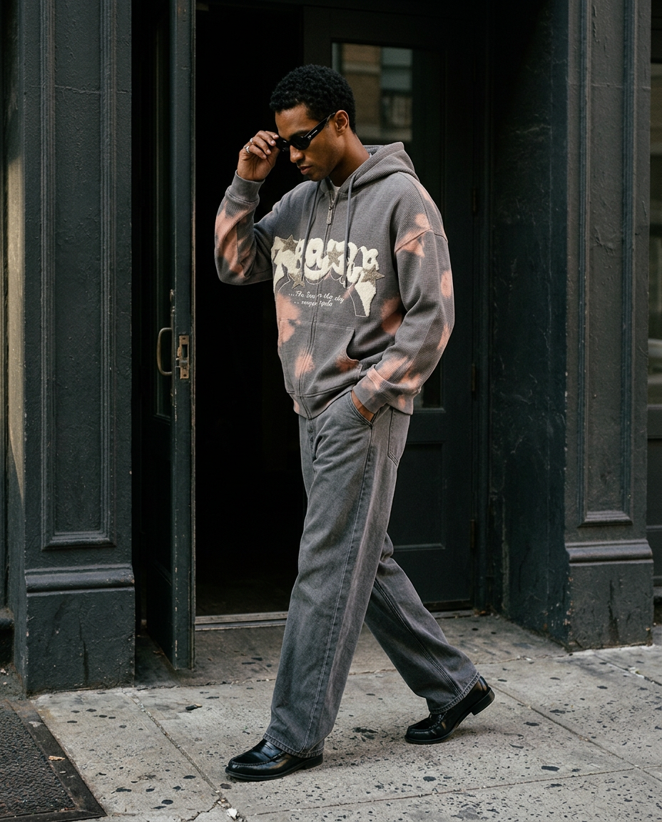 Grey Tie-Dye — male editorial